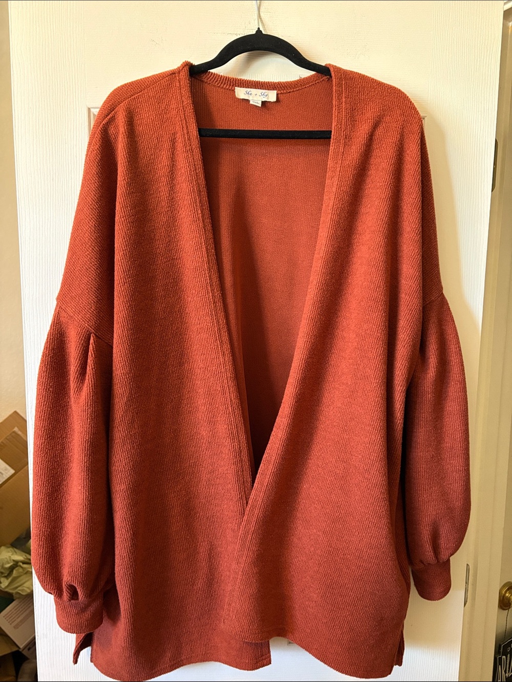 She + Sky Terracotta Drop Sleeve Cardigan size 2X